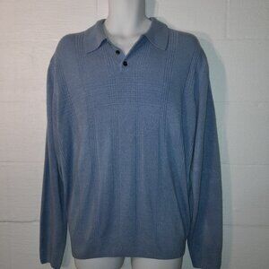 Vintage Dockers Men's XL Soft Blue Polo Sweater Henley Button 90s